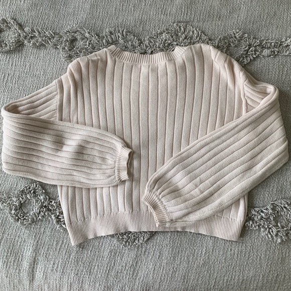 Pacsun Cream Ballon Sleeve Sweater - Picture 4 of 4